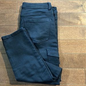 Sz Large 🇨🇦⭐️Like New Orange Mid Rise Navy Cargo Jeans